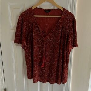 Women's Red Paisley Top